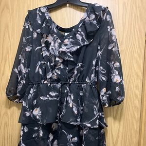 Beautiful Lauren Conrad Black Floral Dress